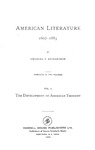 American Literature, 1607-1765 by Charles F. Richardson