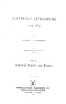 American Literature, 1607-1885 by Charles F. Richardson