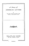 A History of American Letters by Walter Fuller Taylor