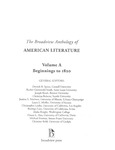 The Broadview Anthology of American Literature: Volume A