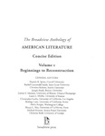 The Broadview Anthology of American Literature: Concise Edition, Volume 1