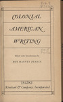 Colonial American Writing by Roy Harvey Pearce