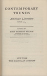 Contemporary Trends: American Literature Since 1914 by John Herbert Nelson