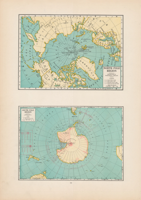 "North Pole Region / South Pole Region" by Geographical Publishing Company