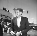 John F. Kennedy during presidential campaign in Arlington, Texas