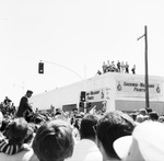 Senator John F. Kennedy shakes hands in downtown Arlington, Texas while on campaign trail just before 1960 presidential election