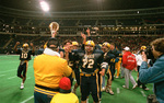 The sidelines of Lamar High School Vikings football game