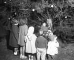 Children lighting the Arlington, Texas Christmas tree, 1953