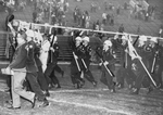 ASC Jodie Drill Corps take down the goal posts at the Junior Rose Bowl