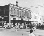 Marching band in a parade, Mineral Wells, Texas