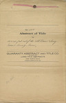 Abstract of Title Sol Davis Survey, 1921