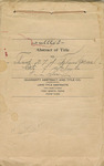 Abstract of Title Sol Davis Survey, Toliver Acres, Tract 37, 1939