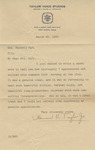 Taylor Voice Studios Letter
