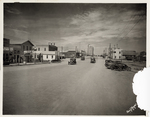 Gas station, Ice House, and Burch Hotel in Breckenridge, Texas. by Basil Clemons 1887-1964