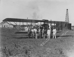 Reg Robbins with his plane. by Basil Clemons 1887-1964