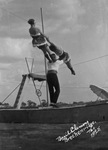 Three circus performers in a tight rope act by Basil Clemons 1887-1964