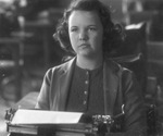 Breckenridge High School, classroom, undated. Student typing by Basil Clemons 1887-1964