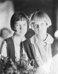 Portrait of two girls by Basil Clemons 1887-1964