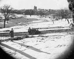 Several children attempt to sled by Basil Clemons 1887-1964