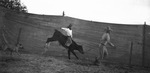 A child riding a young bull by Basil Clemons 1887-1964