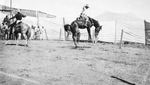 A cowboy rides a bucking bronco by Basil Clemons 1887-1964