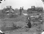 People camping in the countryside by Basil Clemons 1887-1964