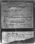 A check and supporting documentation from the Texas Employers' Insurance Association to D. E. Marsden and Frank S. Roberts, his attorney by Basil Clemons 1887-1964