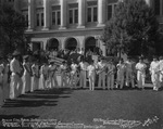 Bernice Coles Post 191, the American Legion ceremony scrapping a captured German cannon to be thrown back at Hitler, Stephens Co[unty] Courthouse, Breckenridge, Texas by Basil Clemons 1887-1964