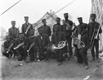 African-American band members, performers in a circus by Basil Clemons 1887-1964