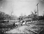 Miniature railroad designed and built by Van H. Beckman ("Casey Jones") who is with the Bill H. Hames Show under the auspices of B.P.O. Elks, Breckenridge, Texas by Basil Clemons 1887-1964