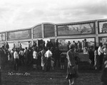 Crowd around circus carnival barker, Breckenridge, Texas by Basil Clemons 1887-1964