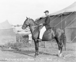 Abe Cimijotti on his horse, Count, Robbins Brothers Circus, Breckenridge, Texas by Basil Clemons 1887-1964