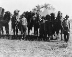 Hagenbeck-Wallace Circus performers with camels, Breckenridge, Texas by Basil Clemons 1887-1964