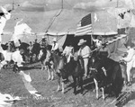 Circus people on horseback, Hagenbeck-Wallace Circus, Breckenridge, Texas by Basil Clemons 1887-1964