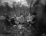 "Roasting one, rattlesnake hunt, Swenson Ranch, Breckenridge, Texas" by Basil Clemons 1887-1964