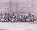 "Scout master J. R. Banes and Breckenridge Boy Scouts before leaving Texas on tour of Colorado" by Basil Clemons 1887-1964