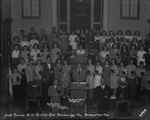 "Youth revival at the First Christian Church, Breckenridge, Texas; Amos Myers, pastor" by Basil Clemons 1887-1964