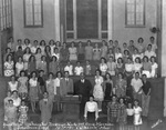 "Youth revival at First Christian Church, Breckenridge, Texas, Aug. 1945, Amos Myers, pastor; Jimmie Brown, evangelist; Mr. and Mrs. C. Gleason, music" by Basil Clemons 1887-1964