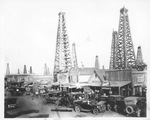 A street scene during oil boom days, Desdemona, Texas by Basil Clemons