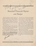 Berachah Home 1930 Financial Report and Budget
