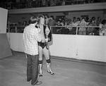 Wrestling at Will Rogers Coliseum; David Von Erich with KTVT reporter by Cirrus Bonneau