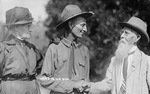 Soldier saying goodbye to parents before leaving to fight in World War I