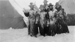 World War I soldiers photographed in snow outside tents