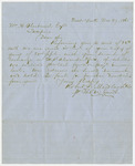 Letter from [Thomas] Smith to William A Fleetwood