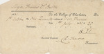 Tuition receipt for the College of Charleston