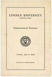 Commencement program for Lincoln University in Pennsylvania, 1948