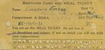 Emerson Emory's Berthing Card and Meal Ticket