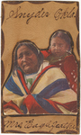 Postcard: illustration of Mrs. Eagle Feather with a papoose