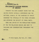 Memo from A. C. W. A. by Amalgamated Clothing Workers of America
