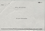 A. W. C. A Memo by Amalgamated Clothing Workers of America